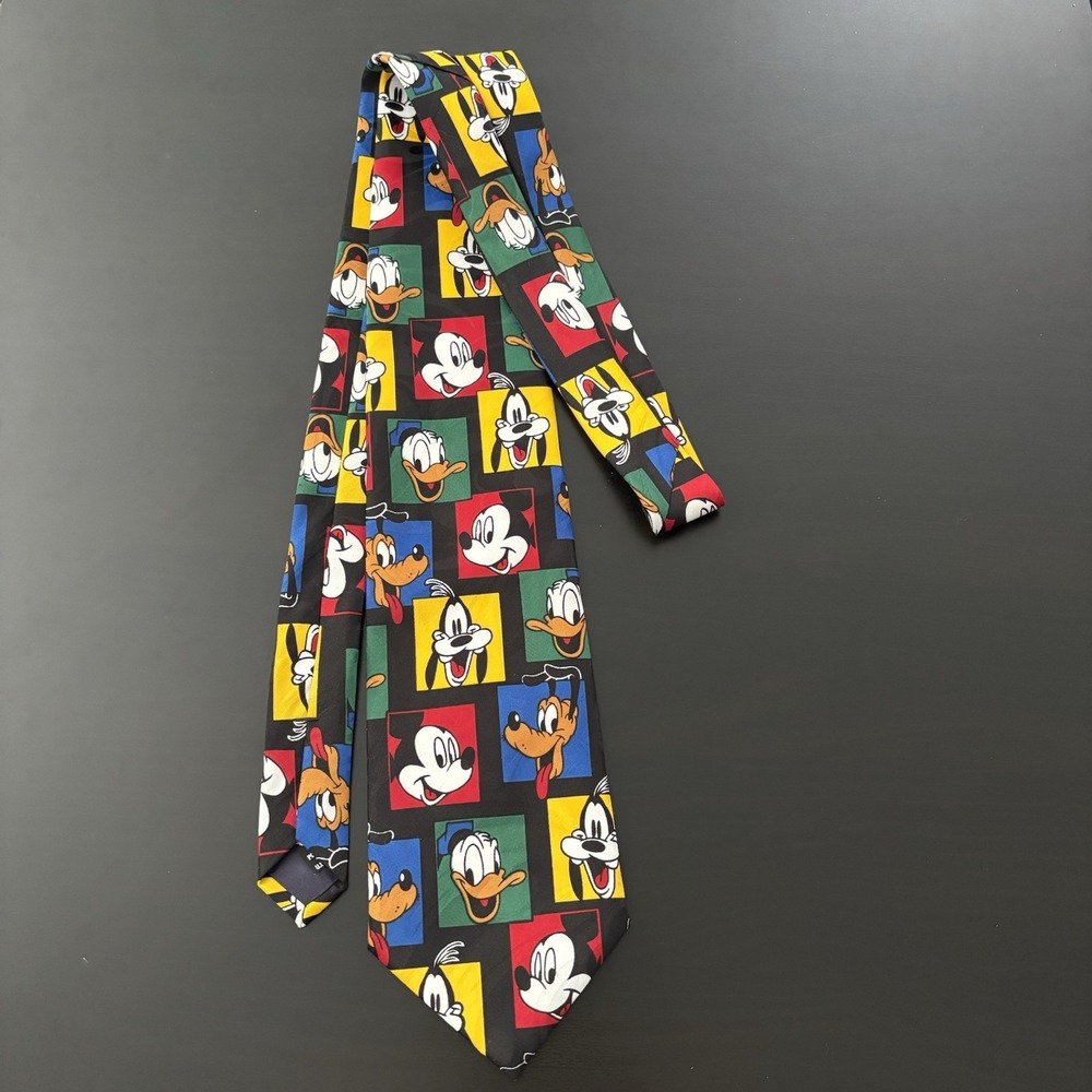 Vtg Mickey Unlimited Disney All Over Print Neck Tie By‎ Balancine 56" Length